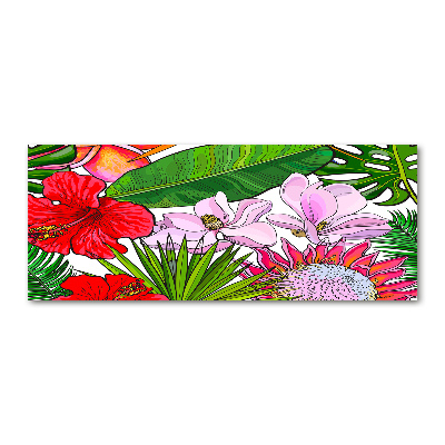 Quadro in vetro acrilico Fiori hawaiani