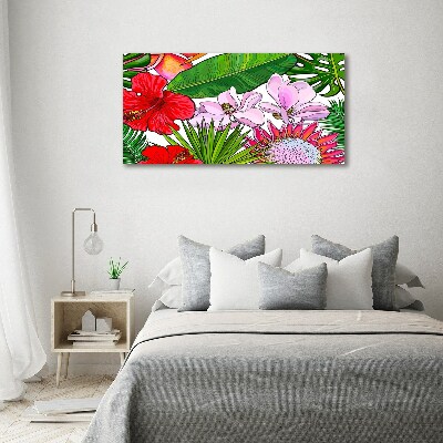 Quadro in vetro acrilico Fiori hawaiani