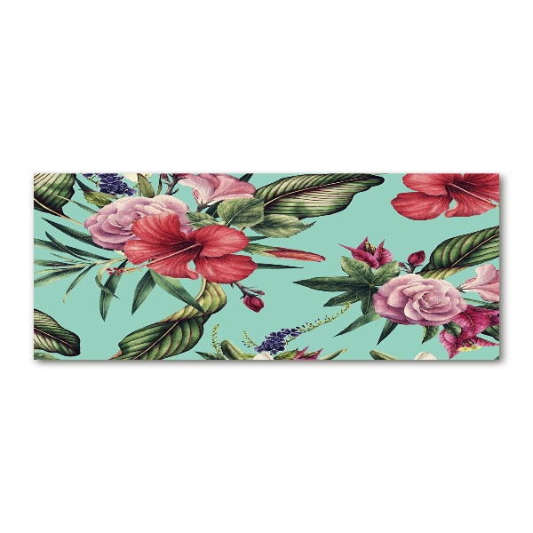 Quadro su vetro acrilico Fiori tropicali