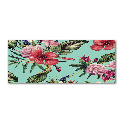 Quadro su vetro acrilico Fiori tropicali