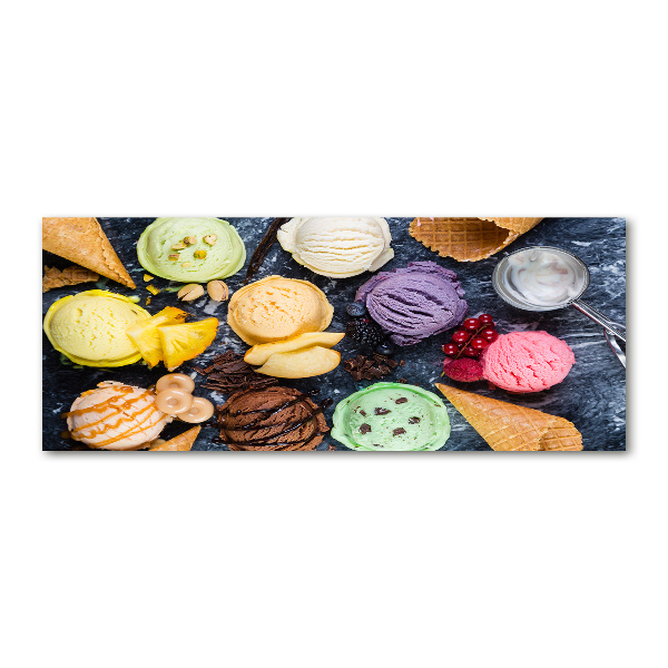 Quadro su vetro acrilico Gelato colorato