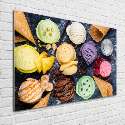 Quadro su vetro acrilico Gelato colorato