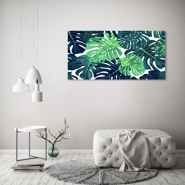 Quadro in vetro acrilico Foglie tropicali