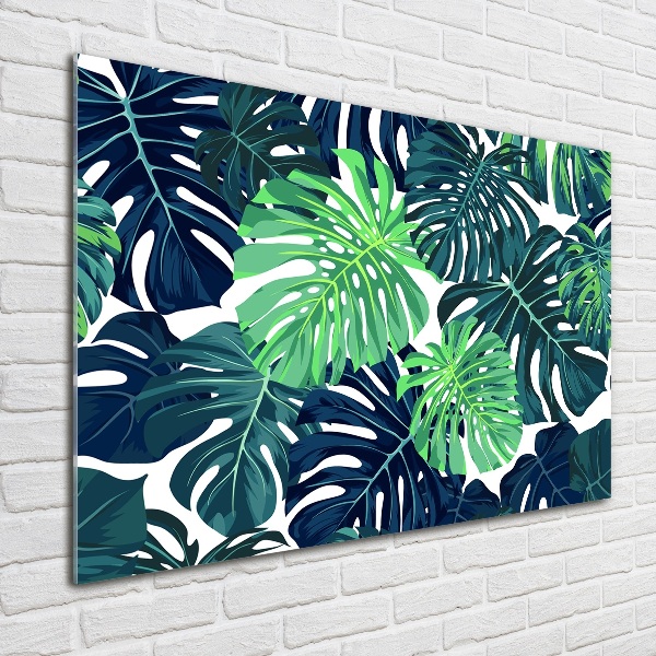 Quadro in vetro acrilico Foglie tropicali