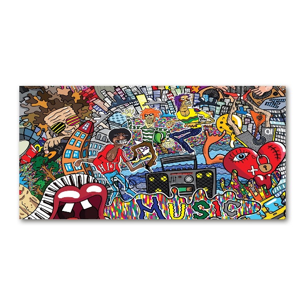 Quadro vetro acrilico Collage musicale