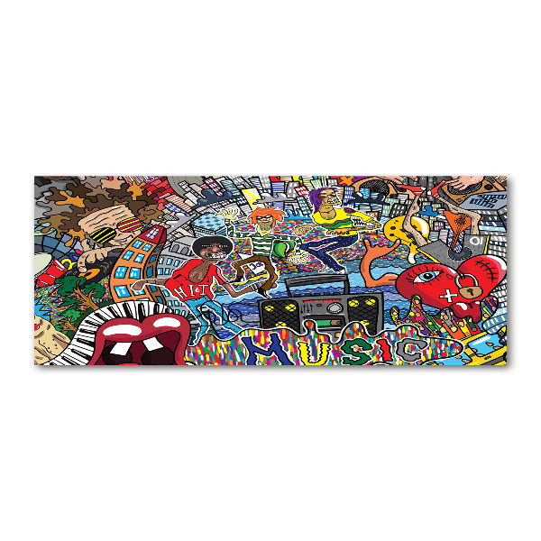 Quadro vetro acrilico Collage musicale