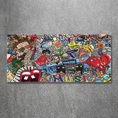 Quadro vetro acrilico Collage musicale