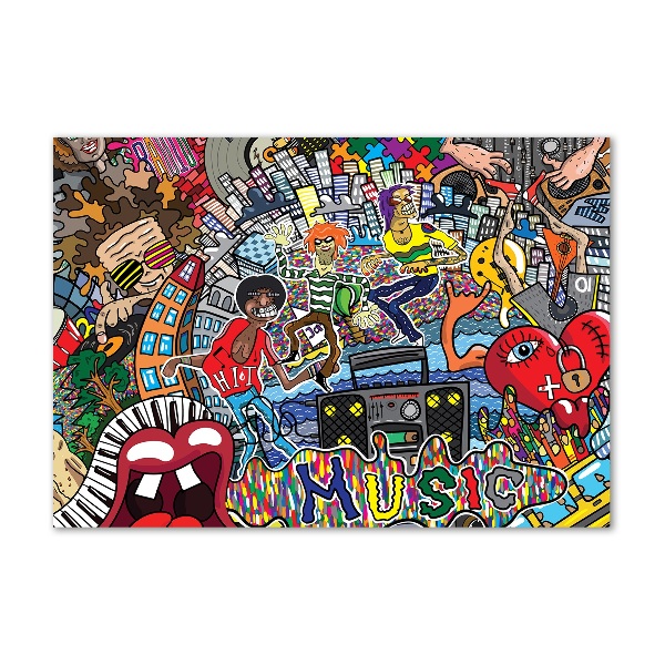 Quadro vetro acrilico Collage musicale