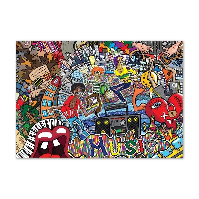 Quadro vetro acrilico Collage musicale