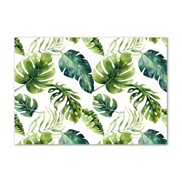 Quadro in vetro acrilico Foglie tropicali