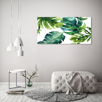Quadro vetro acrilico Foglie tropicali