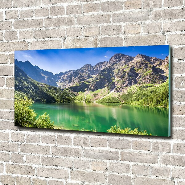 Quadro in vetro acrilico L'occhio del mare dei Monti Tatra