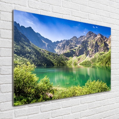 Quadro in vetro acrilico L'occhio del mare dei Monti Tatra