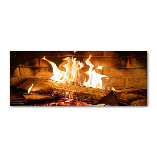 Quadro in vetro acrilico Legna nel camino