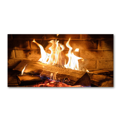 Quadro in vetro acrilico Legna nel camino