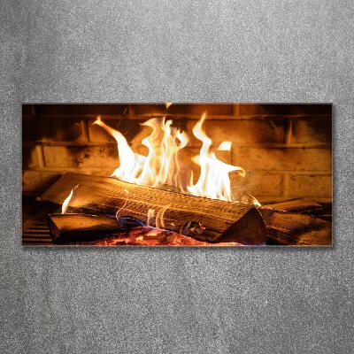 Quadro in vetro acrilico Legna nel camino