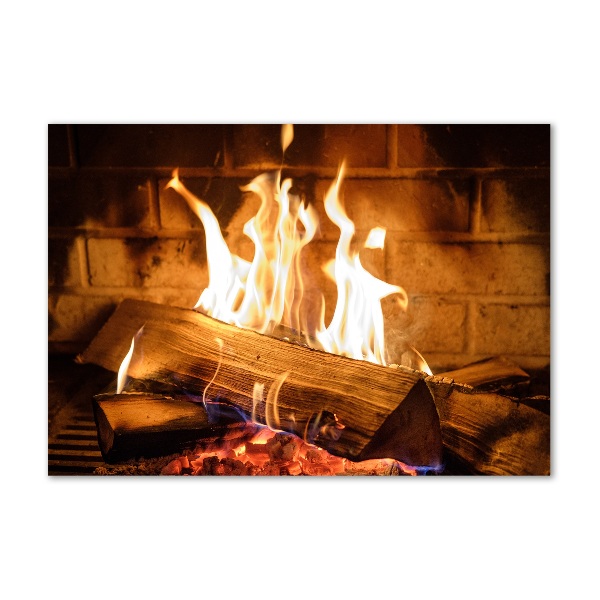 Quadro in vetro acrilico Legna nel camino