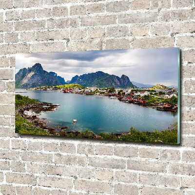 Quadro in vetro acrilico Isole Lofoten in Norvegia