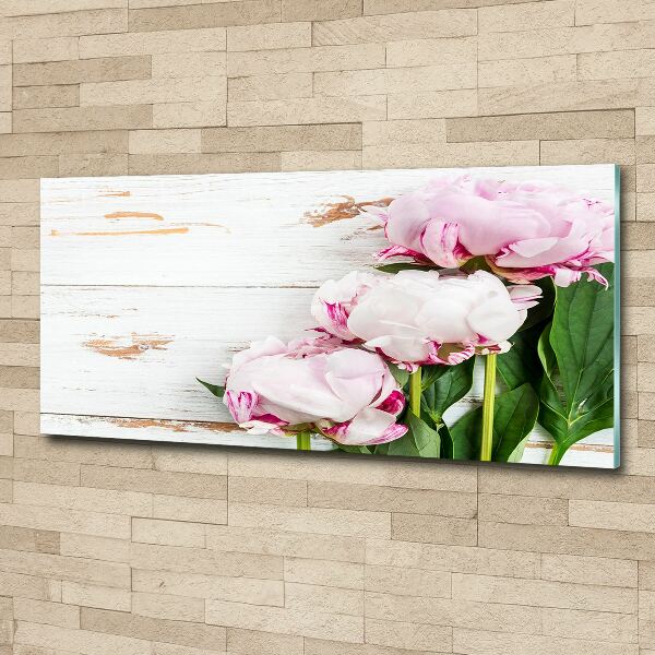 Quadro in vetro acrilico Peonie