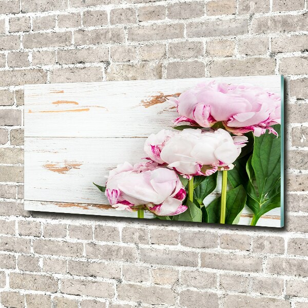 Quadro in vetro acrilico Peonie