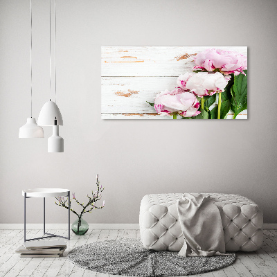 Quadro in vetro acrilico Peonie