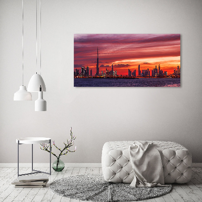 Quadro in vetro acrilico Tramonto Dubai