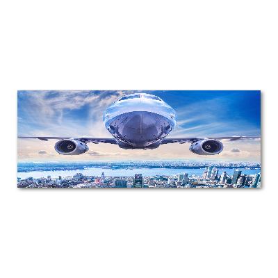 Quadro vetro acrilico Un aereo sopra la città