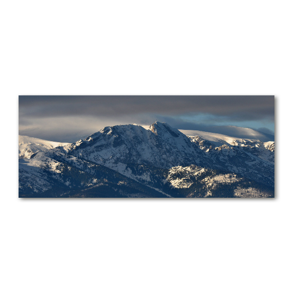 Quadro su vetro acrilico Giewont in inverno