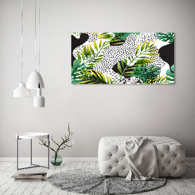 Quadro vetro acrilico Foglie tropicali