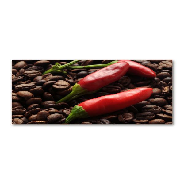 Quadro in vetro acrilico Peperoncino e caffè