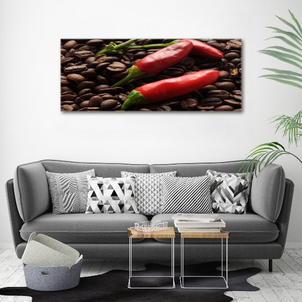 Quadro in vetro acrilico Peperoncino e caffè