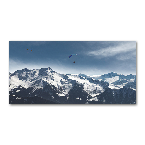 Quadro in vetro acrilico Alpi del parapendio