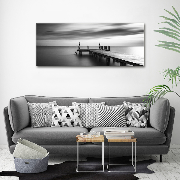 Quadro in vetro acrilico Molo sul lago