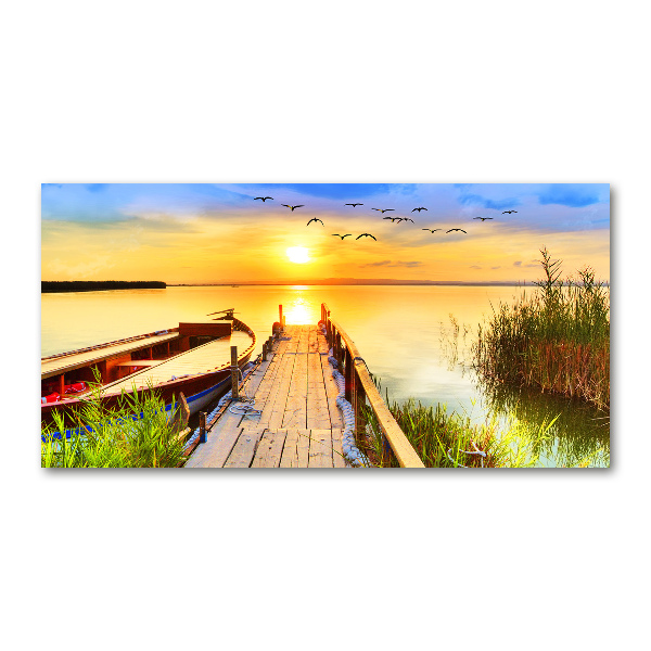 Quadro vetro acrilico Barca e molo