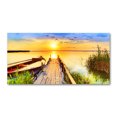 Quadro vetro acrilico Barca e molo