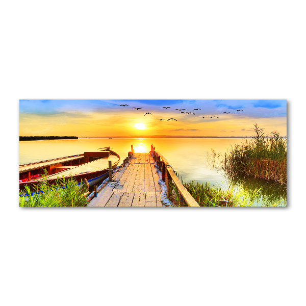 Quadro vetro acrilico Barca e molo