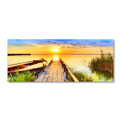 Quadro vetro acrilico Barca e molo