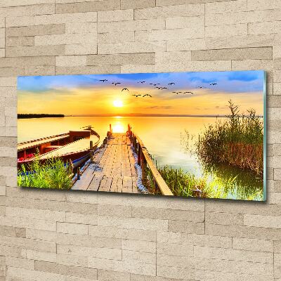 Quadro vetro acrilico Barca e molo