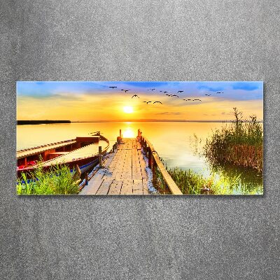 Quadro vetro acrilico Barca e molo