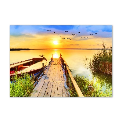 Quadro vetro acrilico Barca e molo