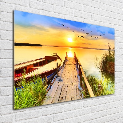 Quadro vetro acrilico Barca e molo