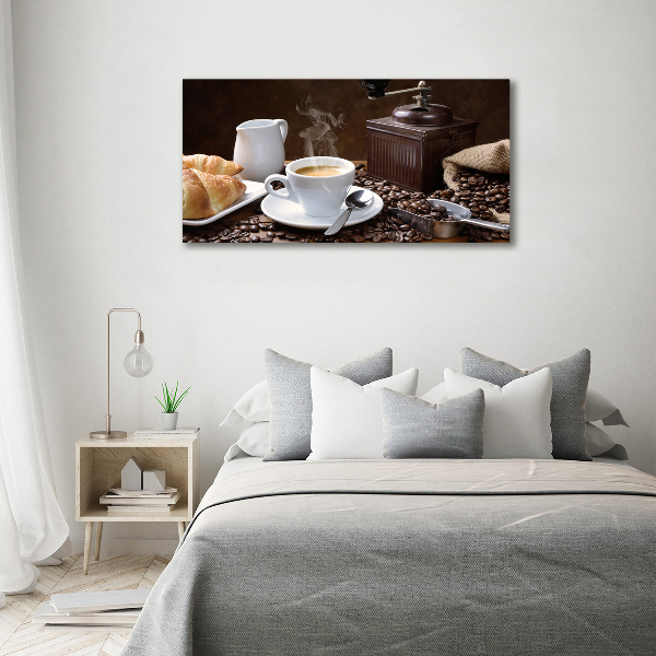 Quadro in vetro acrilico Cornetti e caffè