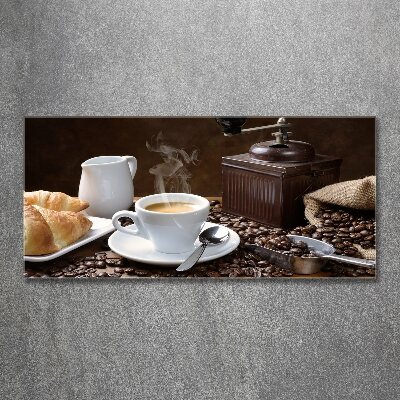 Quadro in vetro acrilico Cornetti e caffè