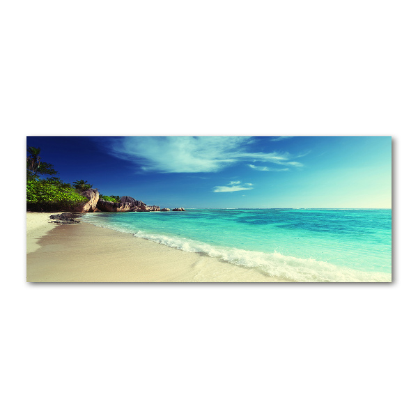 Quadro su vetro acrilico Spiaggia delle Seychelles