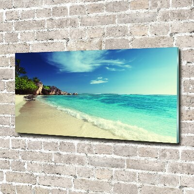 Quadro su vetro acrilico Spiaggia delle Seychelles