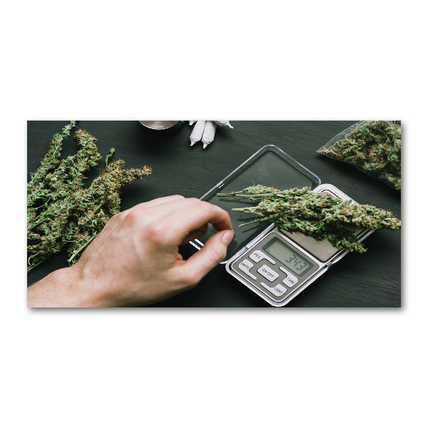 Quadro in vetro acrilico Cime di marijuana