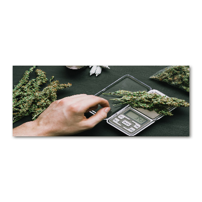 Quadro in vetro acrilico Cime di marijuana