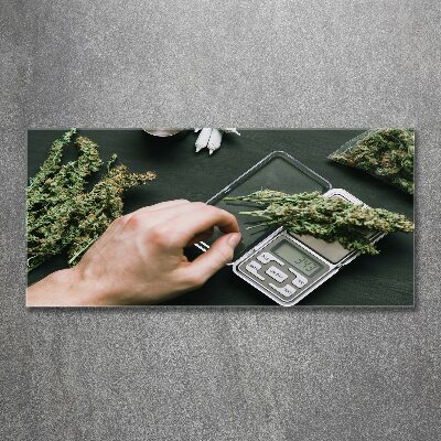 Quadro in vetro acrilico Cime di marijuana