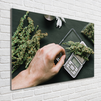 Quadro in vetro acrilico Cime di marijuana