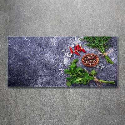 Quadro in vetro acrilico Erbe aromatiche e spezie